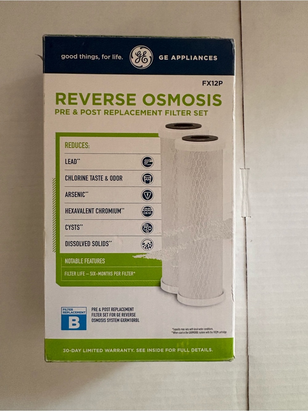 GE Reverse Osmosis Pre & Post Replacement Filter Set - White/Green